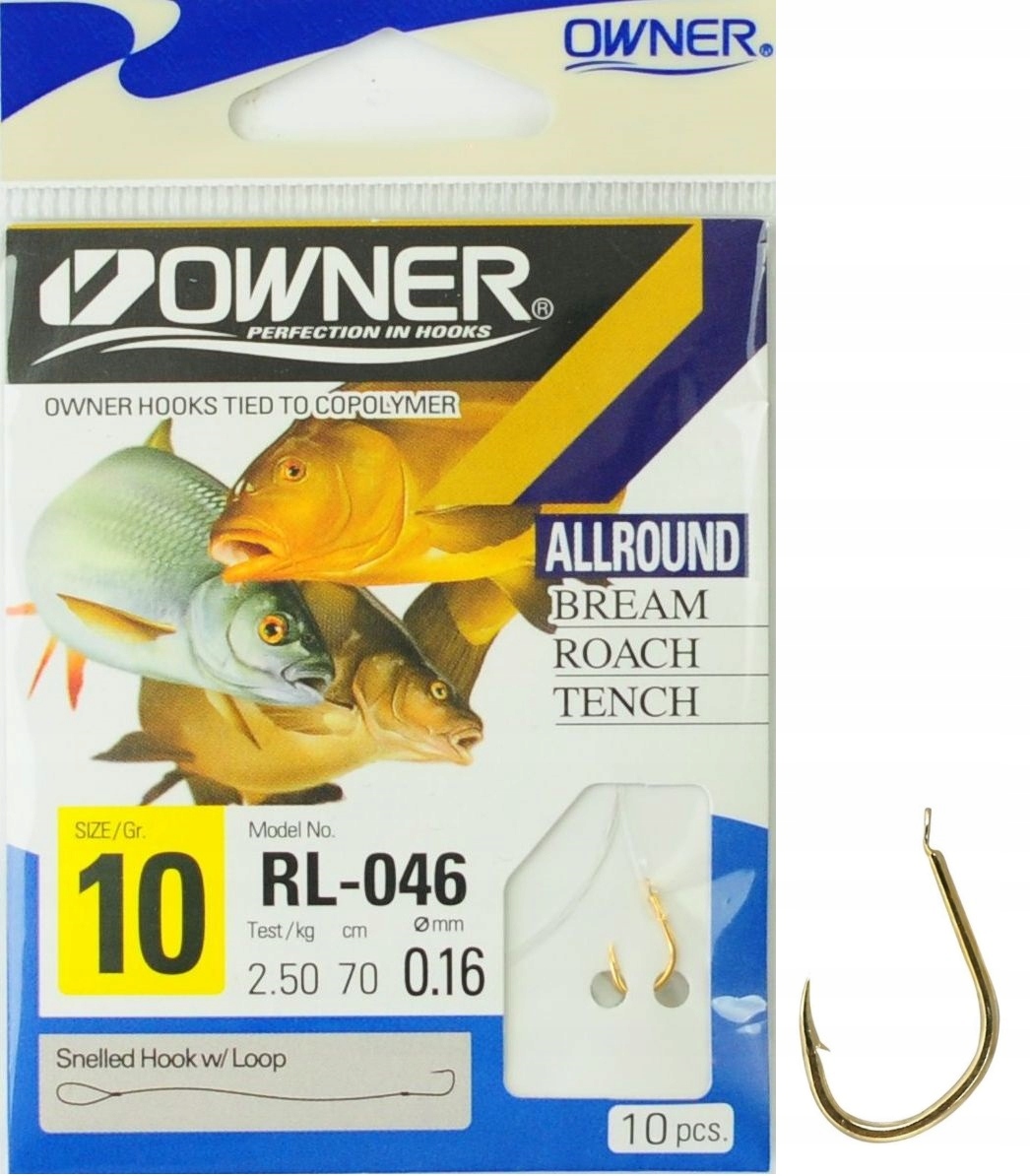 r.10 Haczyki z przyponem Iseama RL-046 Leszcz lin płoć