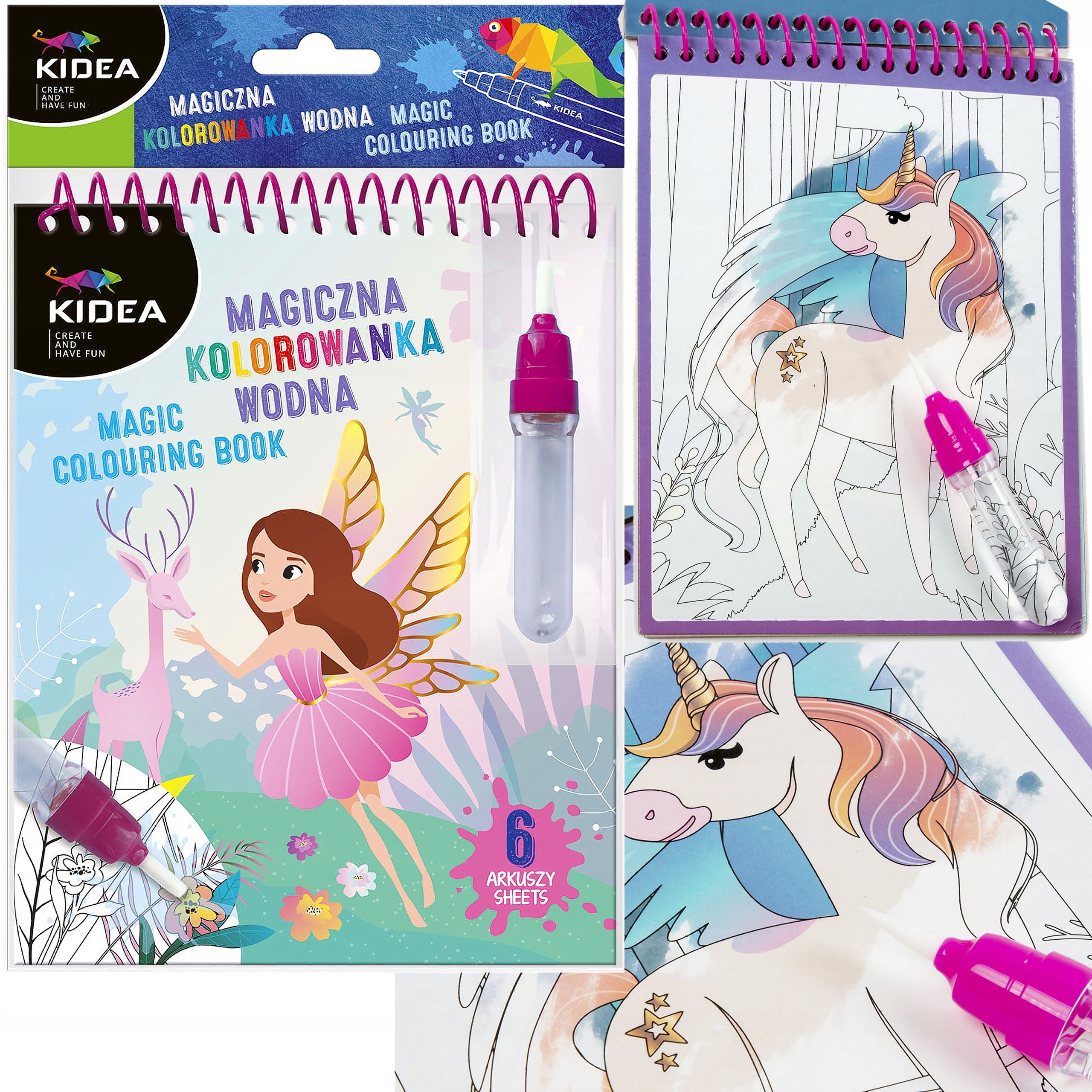 MAGICZNA WIELORAZOWA KOLOROWANKA WODNA BALETNICA KIDEA PISAK NA WODĘ