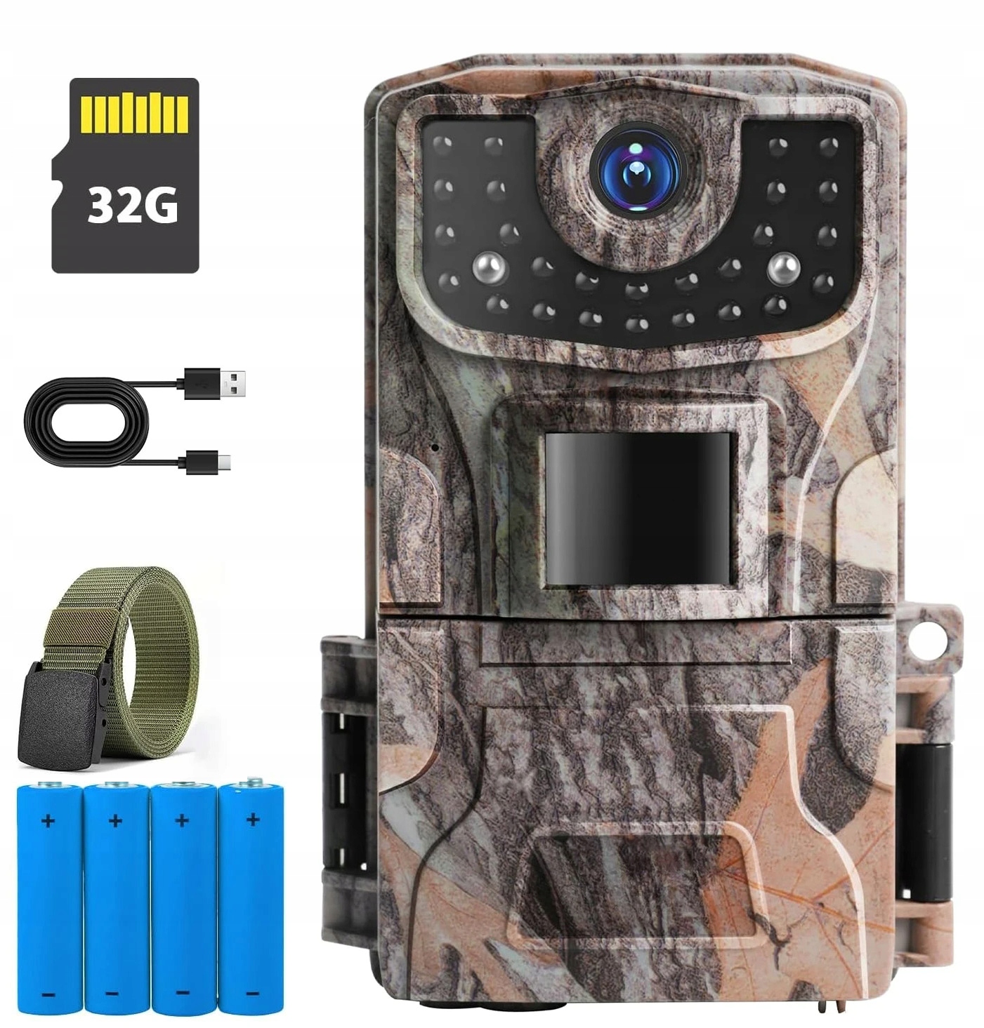 Lesní Kamera Fotopast Ir 2K Voděodolnost IP66 S 32 Gb Kartou