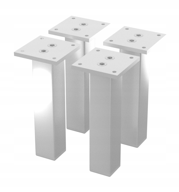 

4 x Aluminiowa Nóżka Stopka Meblowa H 150 MM Biała