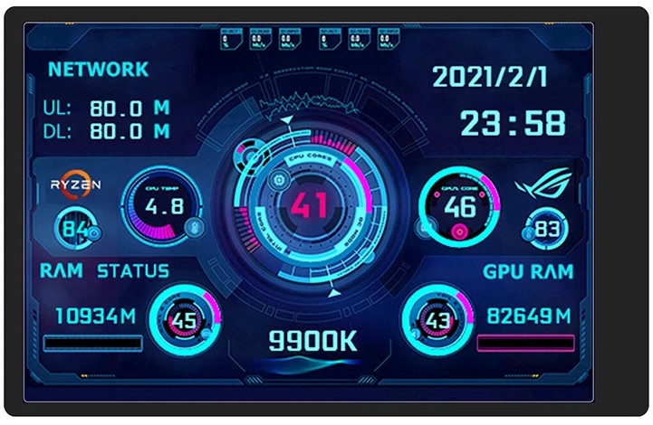 Ekran dodatkowy wyświetlacz 3.5'' IPS USB C Monitor LCD CPU GPU AIDA64 Stan opakowania oryginalne