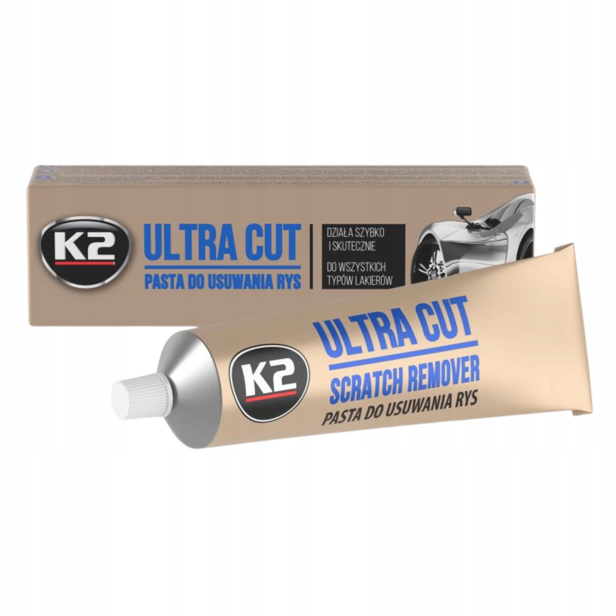 Pasta polerska usuwania rys lakieru Ręcznego samochodu K2 Ultra Cut 100g