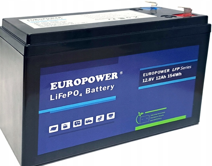 Akumulator Bateria Lit Lfp Europower 12Ah 12,8V 154W 12-12 LFP12-12,8 Bms