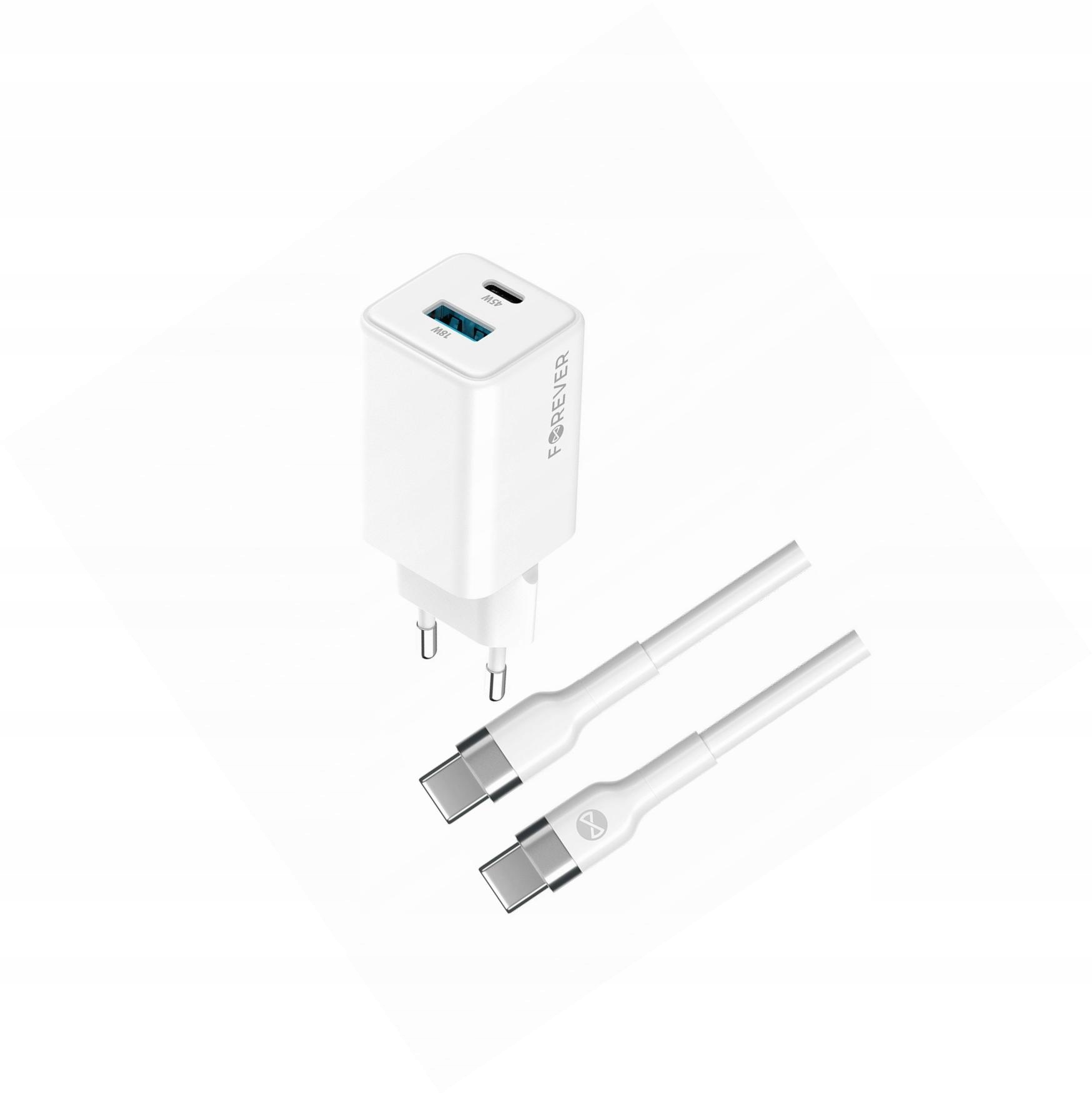 Szybka ładowarka GaN 45W 2 wejścia Usb i Usb-c z kablem do Honor 7A