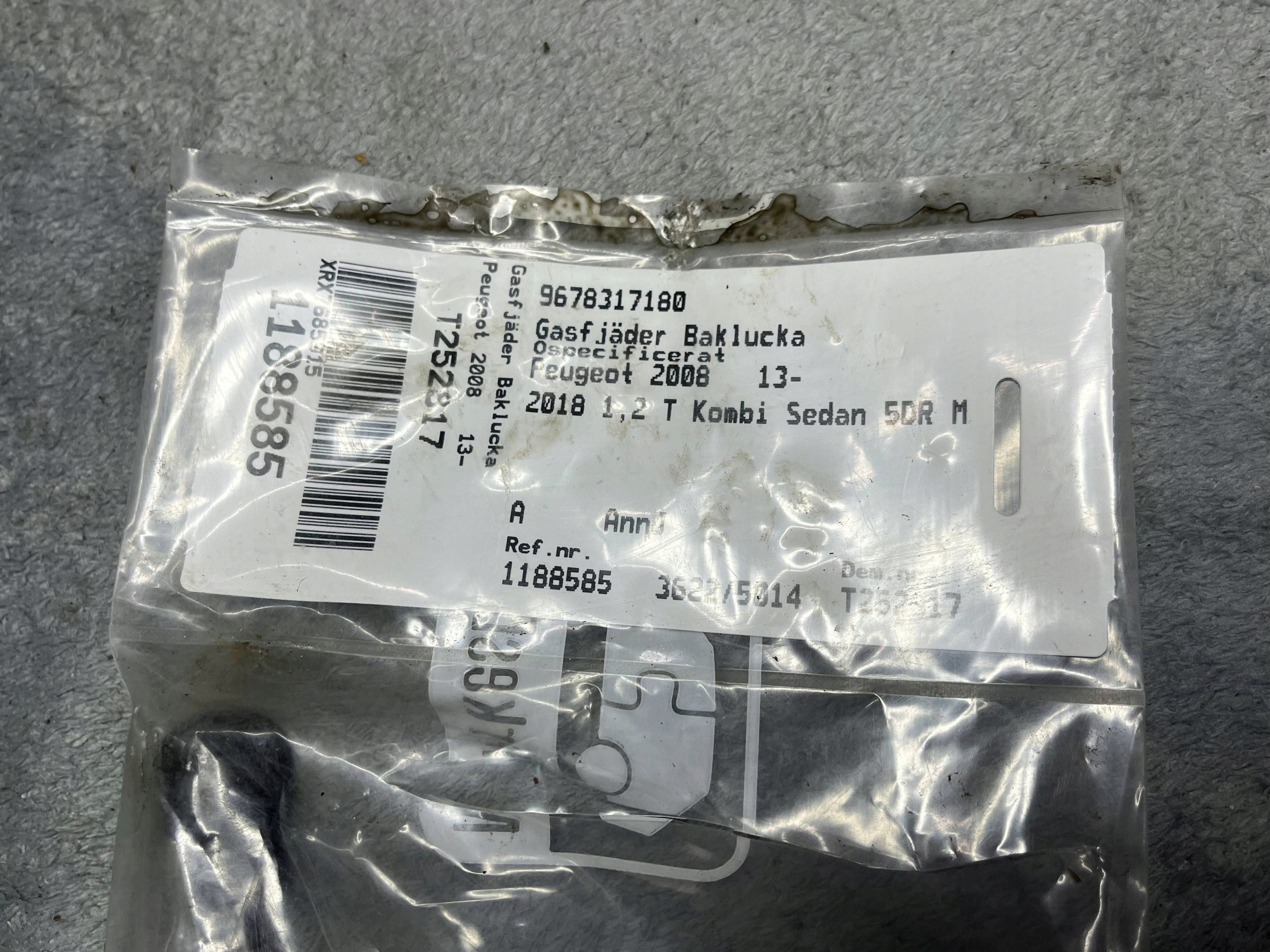 damper bonnet boot Peugeot 2008 and 9678317180 ORG
