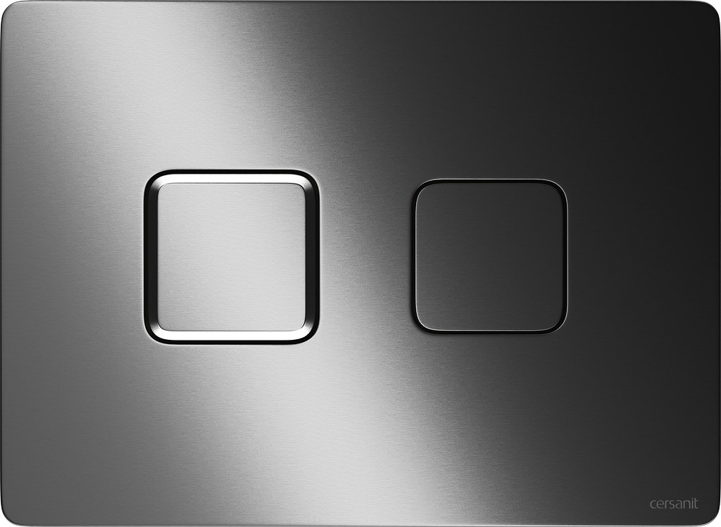 Pneumatický knoflík Cersanit Square Gun Metal Kartáčovaný K3042-006 aqua