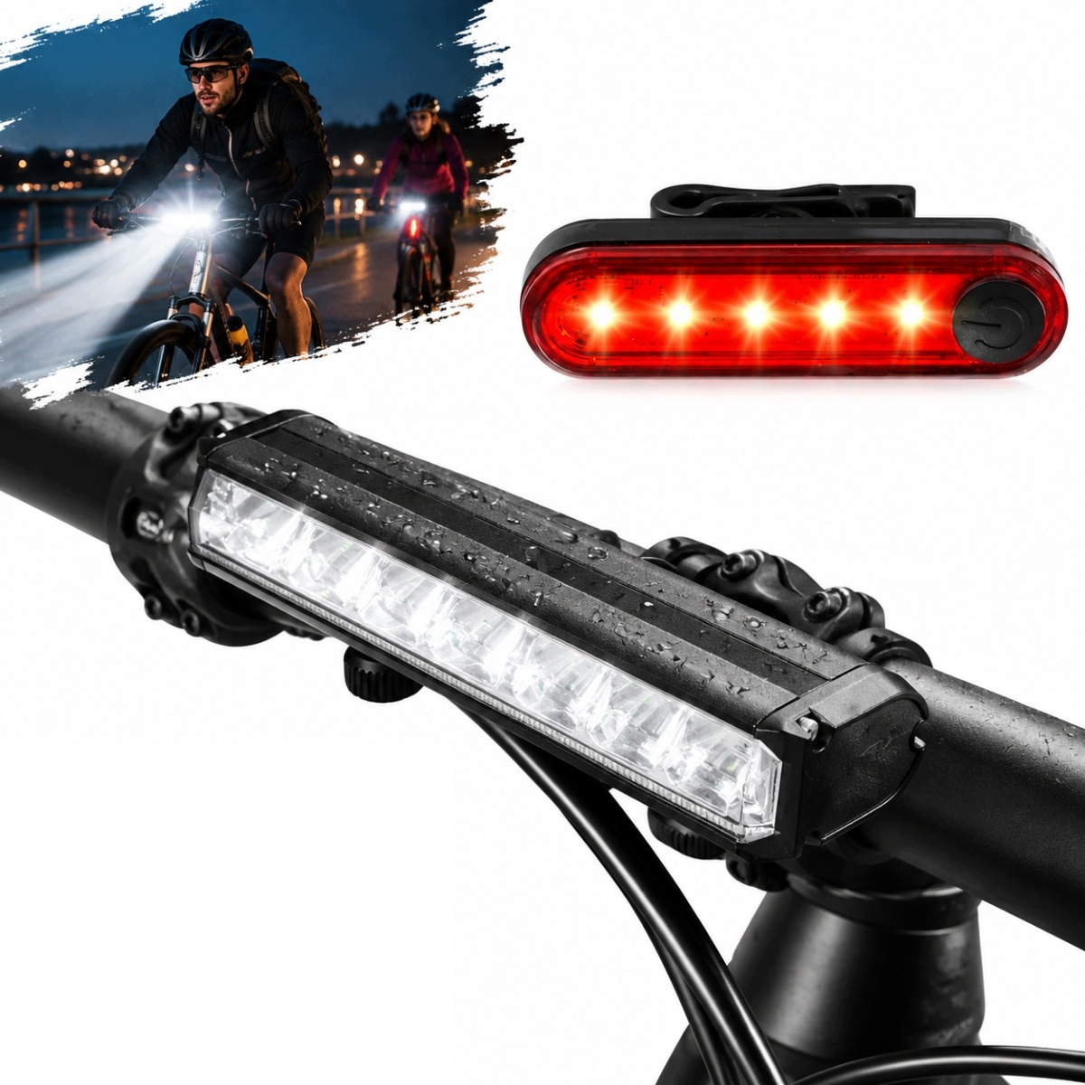 Mocna Lampka Rowerowa Led 1400LM 4000MAH Aluminiowa IPX6 Usb-c