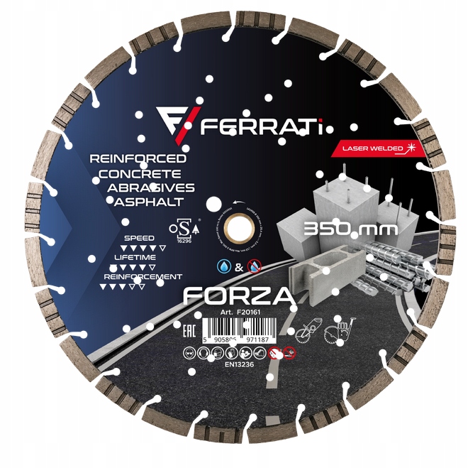 Tarcza diamentowa do zbrojonego betonu 1A1RSS 350mmx25,4mm Forza Ferrati