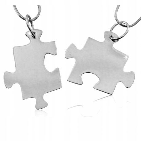 

78 Dwa Wisiorki Puzzle Puzzel Srebro 925 + Grawer