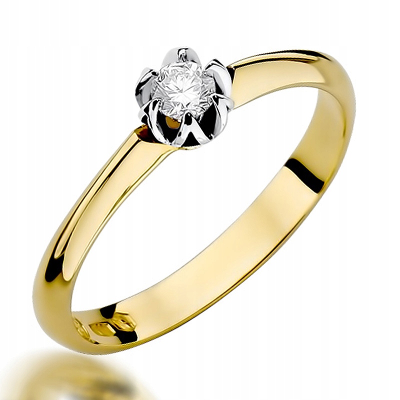 

Zaręczynowy Pierścionek Złoty Z Brylantem 0,10ct