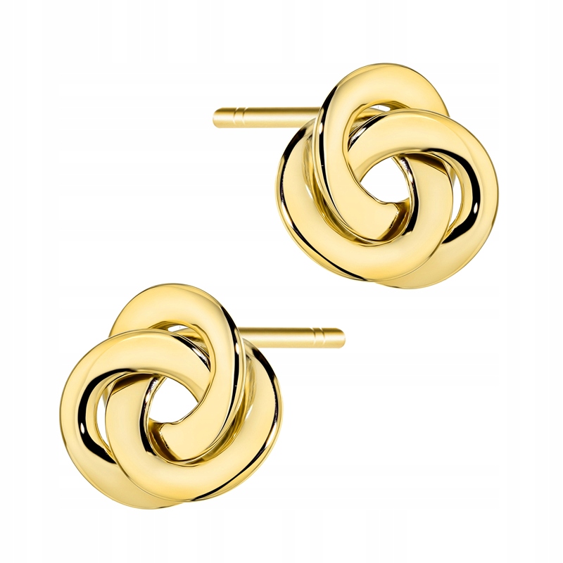 Zlaté Náušnice Dámské pr. 585 Pletená otočná kolečka Kolečka na tyč 14k