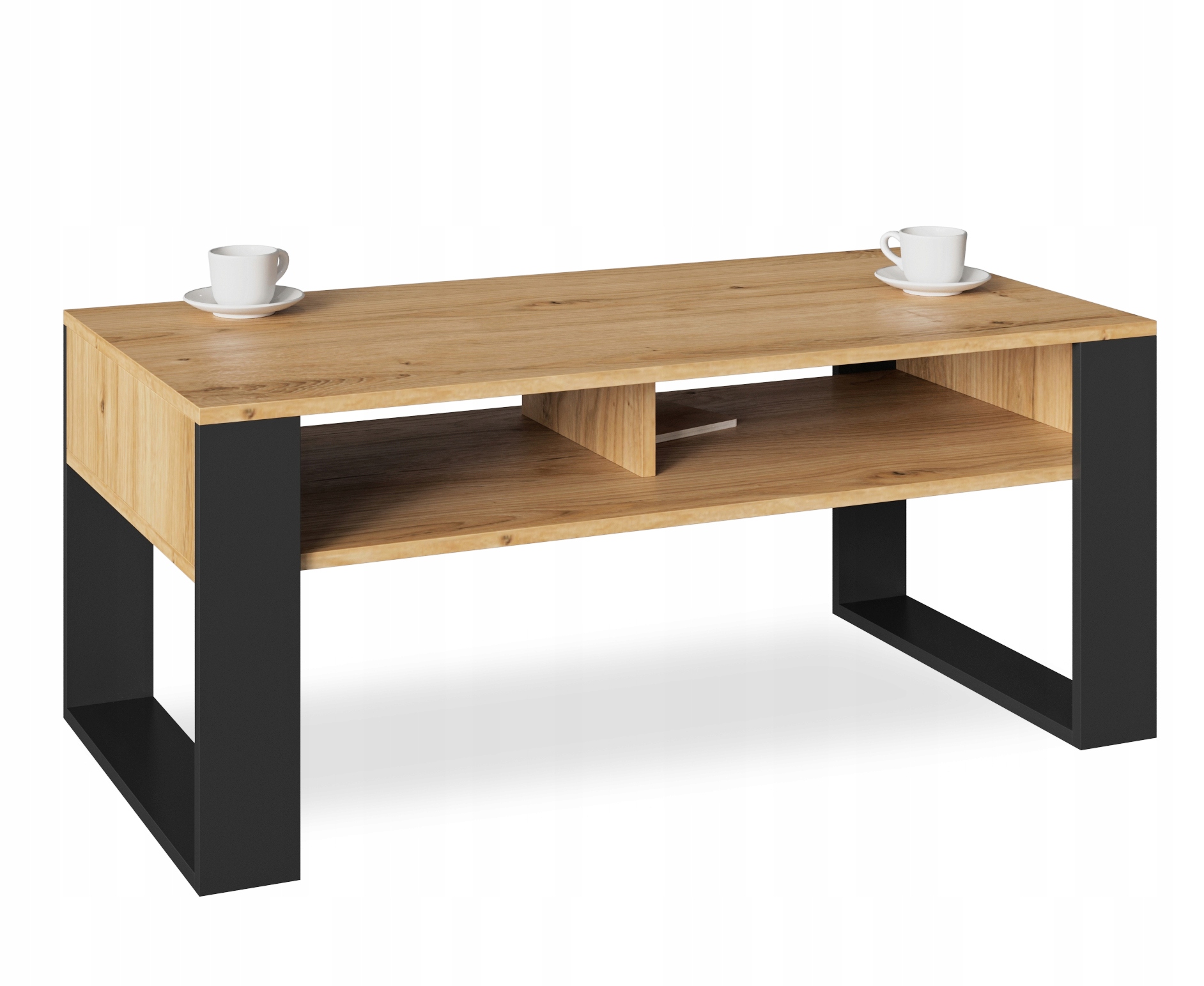 

Stolik kawowy ST7 dąb czarny ława loft retro