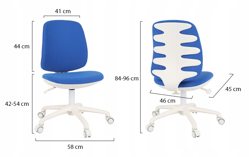 Fotel dla dziecka do biurka Active Black Szary Głębokość siedziska 45 cm