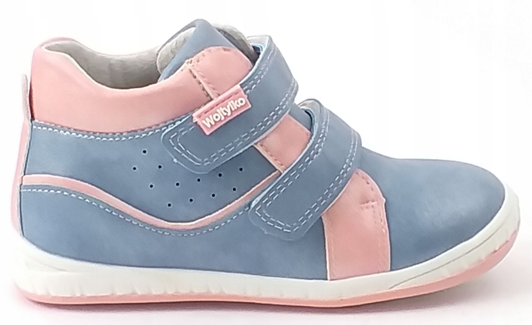 WOJTYŁKO TRZEWIKI BUTY DZIECIĘCE NA RZEP NIEBIE 24 Marka Wojtyłko
