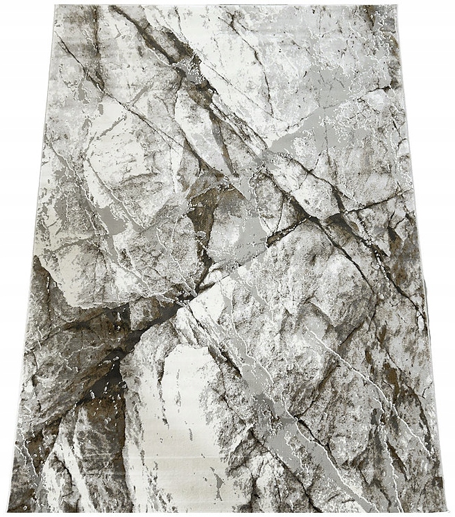 Koberec 140x190 Béžový Moderný Do Obývačky Spálne Mramor