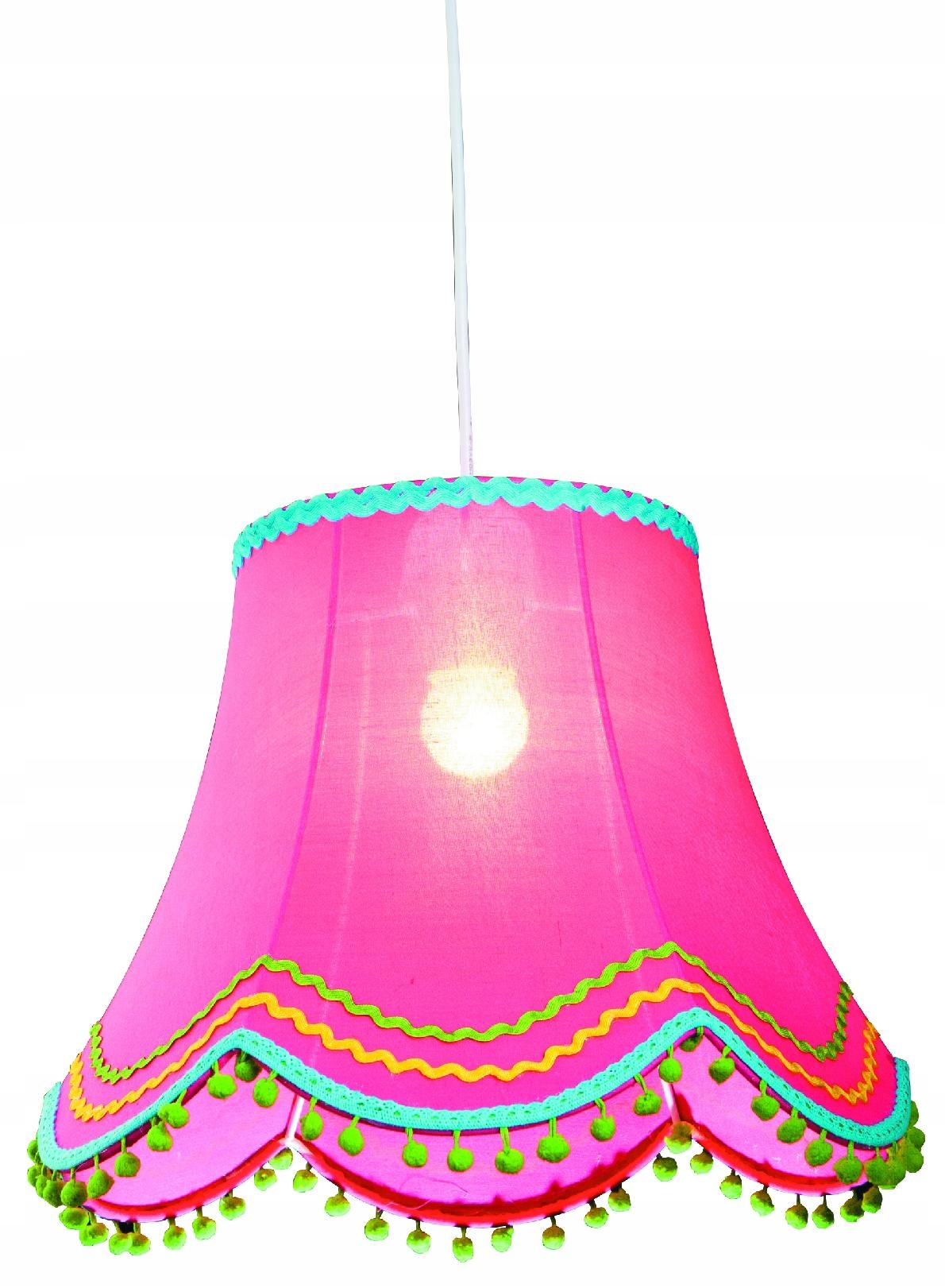 Závěsná stropní Lampa Abažur 1X60W E27 Růžová