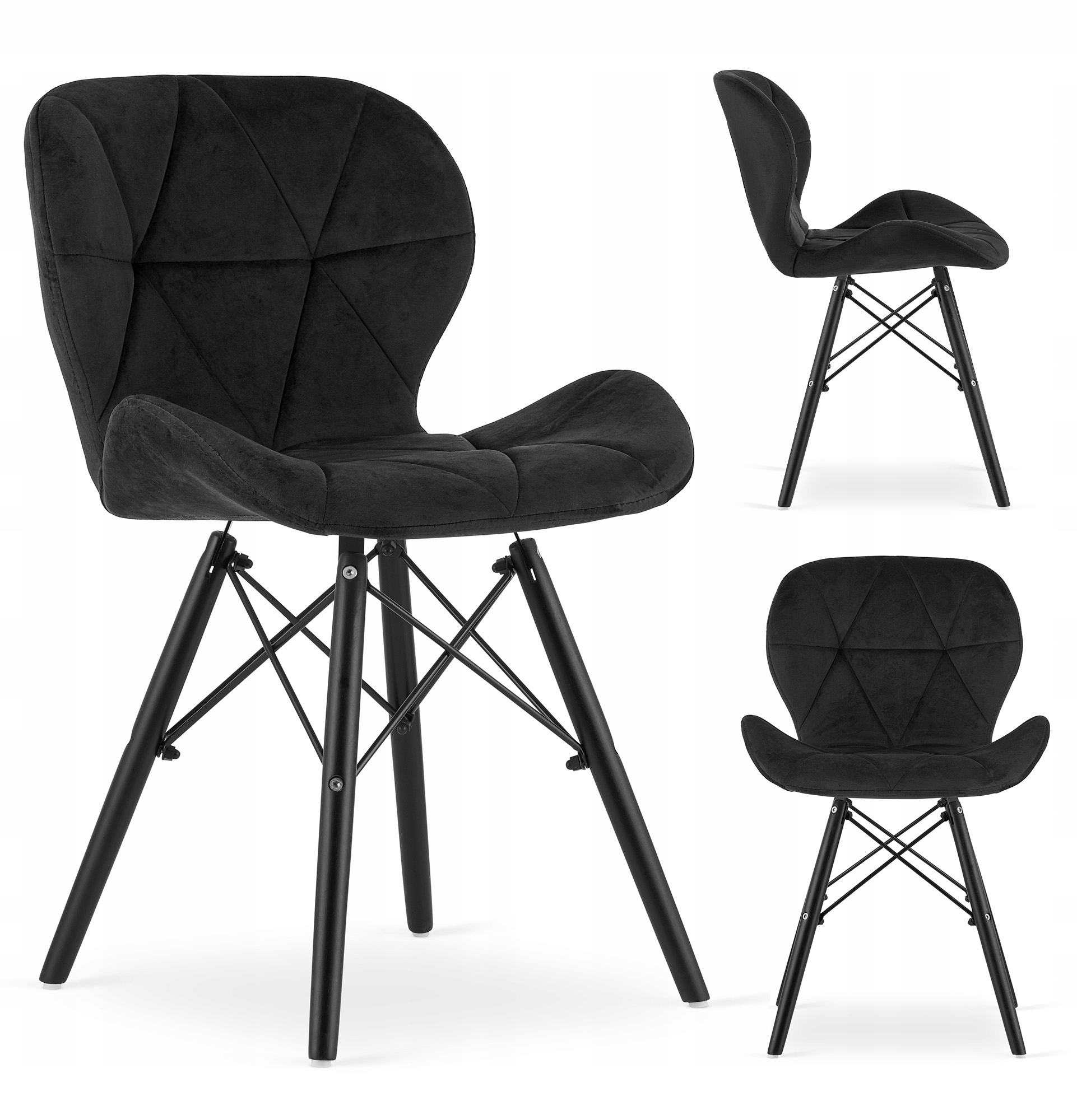 Krzesło Tapicerowane Welurowe Velvet Do Salonu Kuchni Jadalni Elva