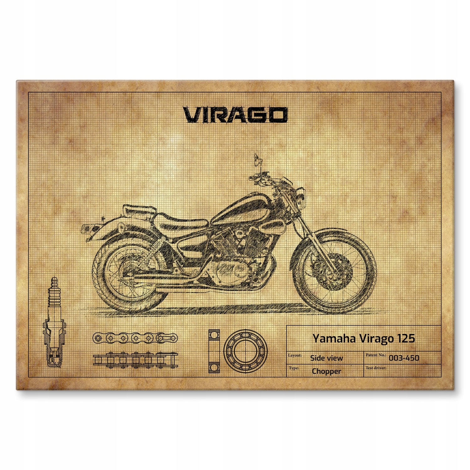 Kovový plakát Yamaha Virago 125 Dárek 22 x 31 cm