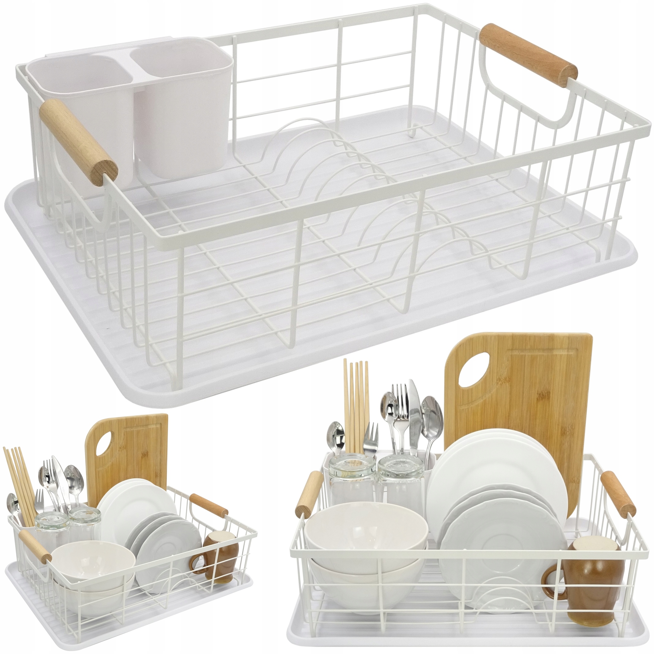 SUSZARKA DO NACZYŃ BIAŁA STOJĄCA OCIEKACZ DUŻA