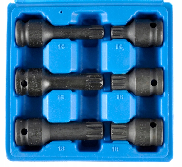 ZESTAW BIT SPLINE UDAROWE 1/2 M14 - M18 PIASTY VAG Liczba elementów zestawy