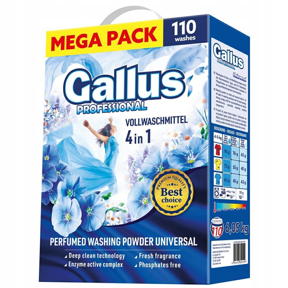 Levně Prací prášek univerzální Gallus 6,05 kg 110 praní
