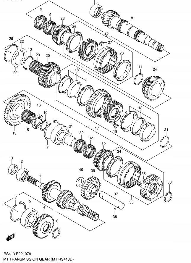 TRYB PIERWSZEGO I DRUGIEGO BIEGU SUZUKI SWIFT OPEL Numer katalogowy części 24400-84E20-000
