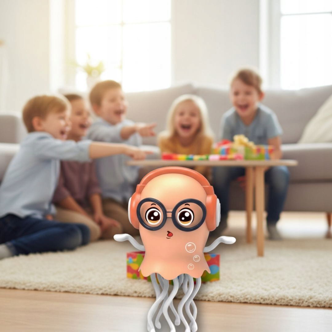 TAŃCZĄCA MEDUZA OŚMIORNICA INTERAKTYWKA ŚWIECI JEŹDZI TAŃCZY ŚPIEWA LED Materiał plastik