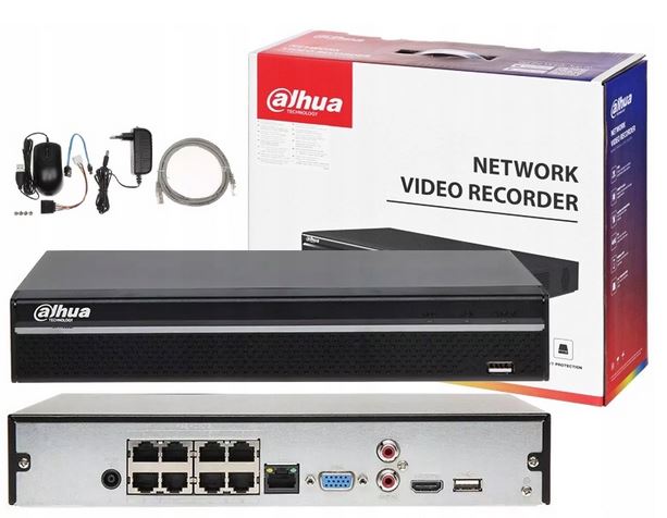 Rejestrator Ip Poe Dahua NVR2108HS-8P-4KS3 8xPOE do 8 kamer do 12Mpx