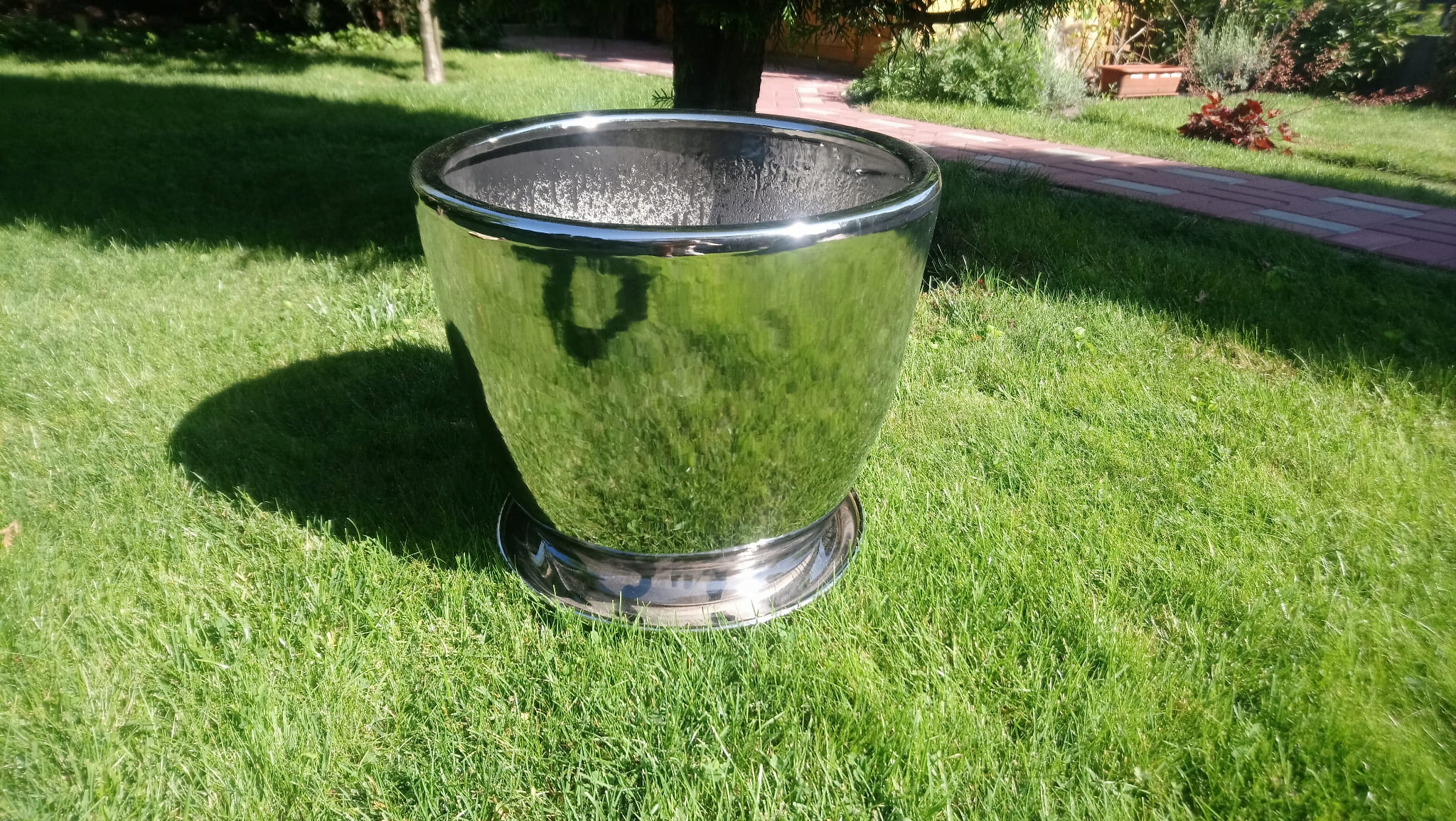 

Doniczka ceramiczna srebrna 31x31 cm