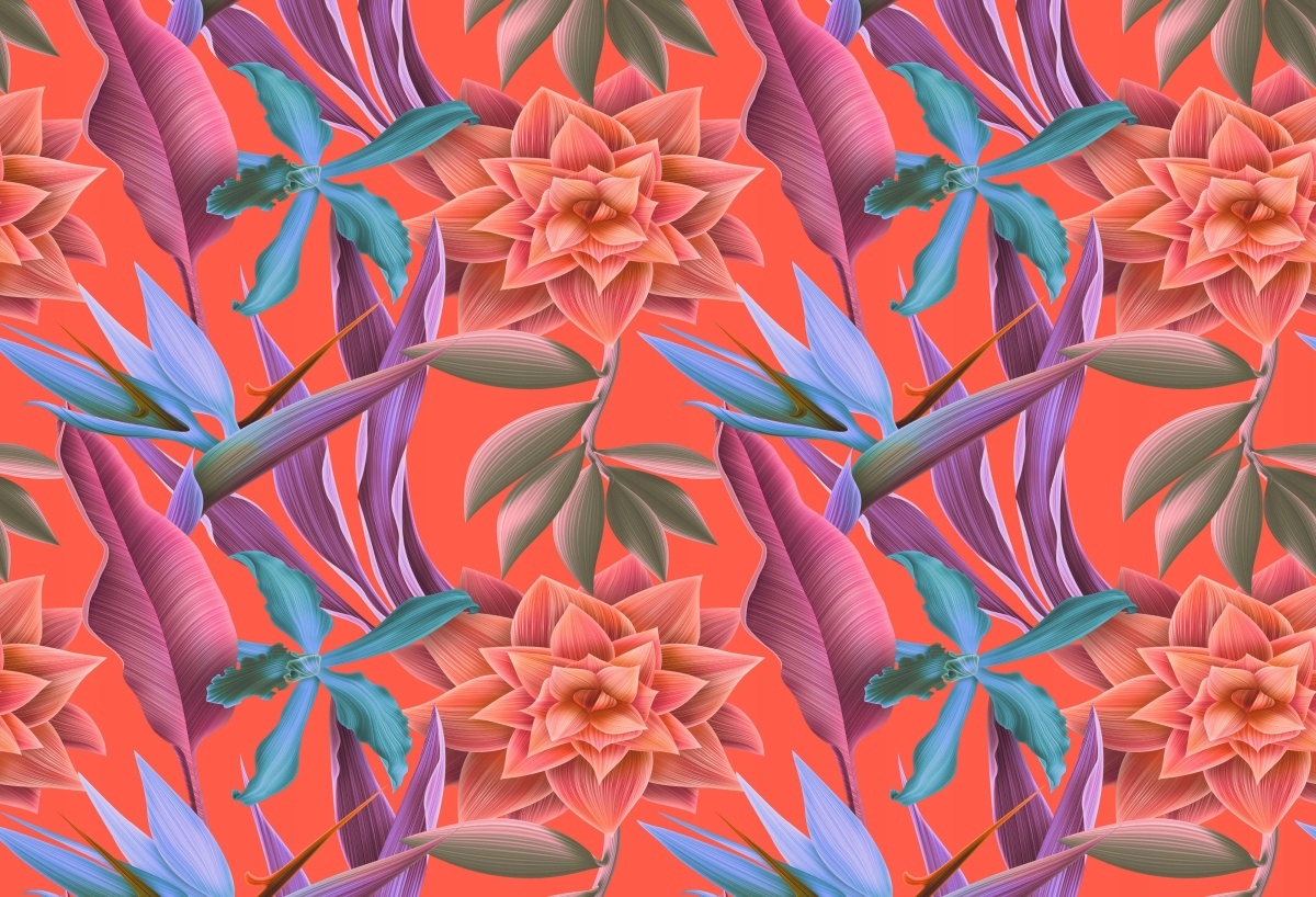 

Tapeta Flizelinowa Tropikalne kwiaty - 104x70