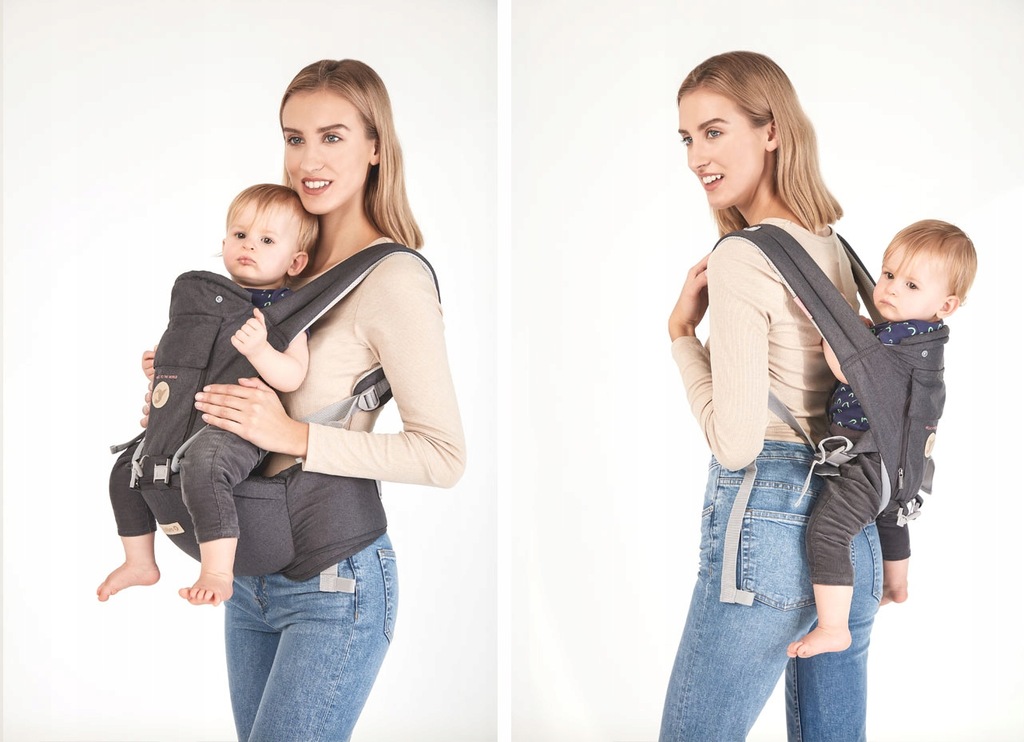 Colibro Honey Nosidełko 12w1 PRZODEM TYŁEM BOKIEM ERGONOMICZNE do 18kg ONYX Marka inna