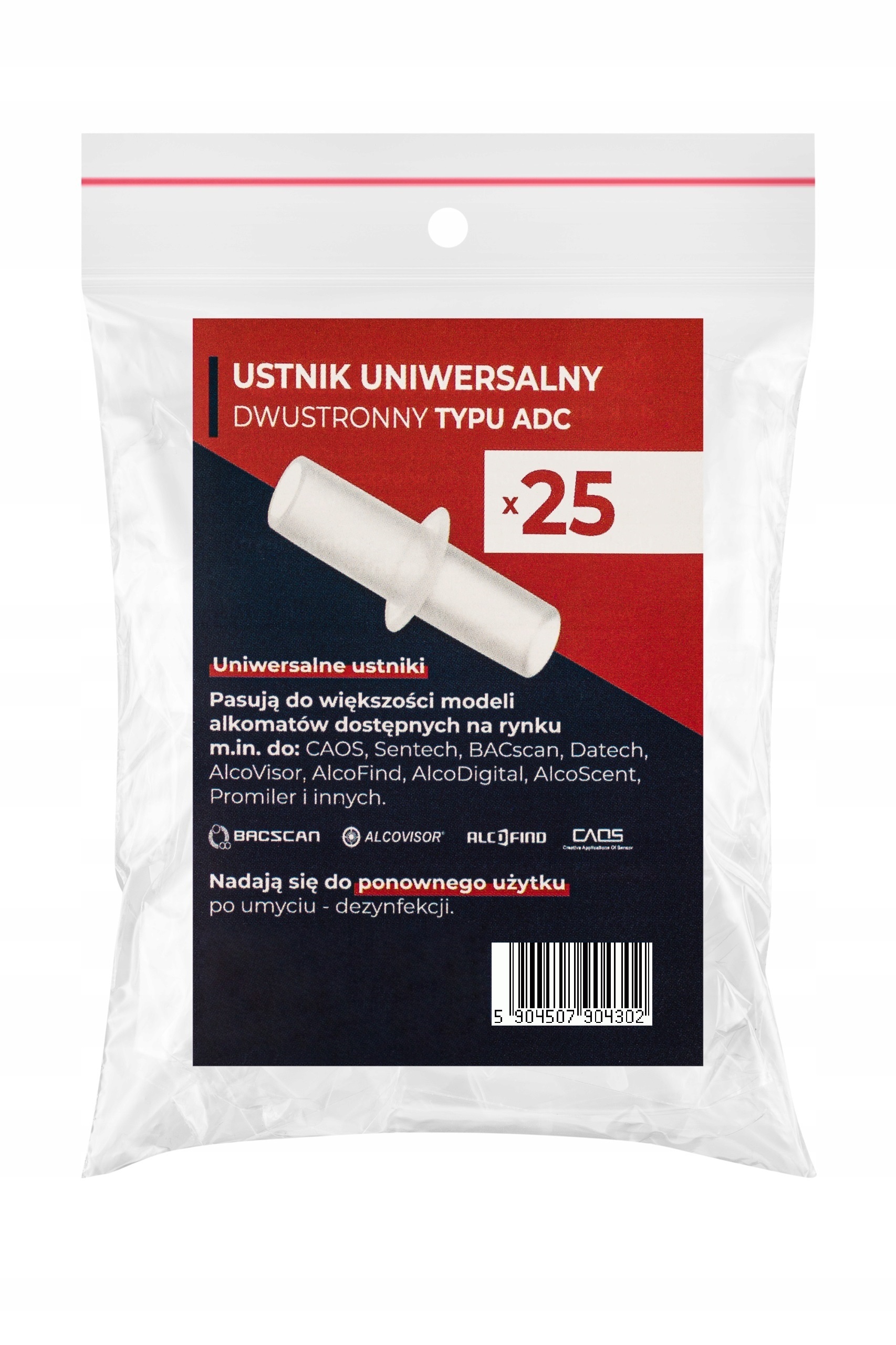 Ustnik Uniwersalny BACscan Paka 25 sztuk z atestem Pzh