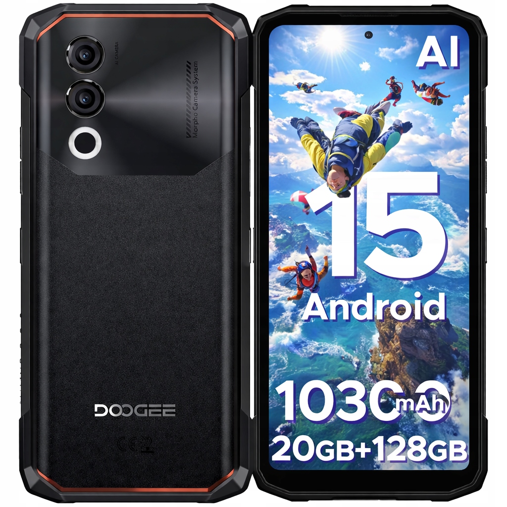 Doogee Blade 20 10300mAh Smartphone 20+128GB, 16MP fotoaparát, 6.6" 90Hz displej, Nfc, IP69K, telefon