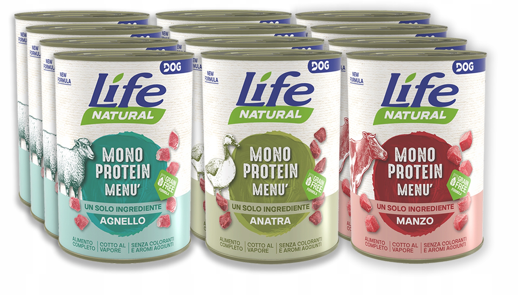 Life Dog Monoprotein Krmivo pro psy konzerva 400g MIX 12 ks
