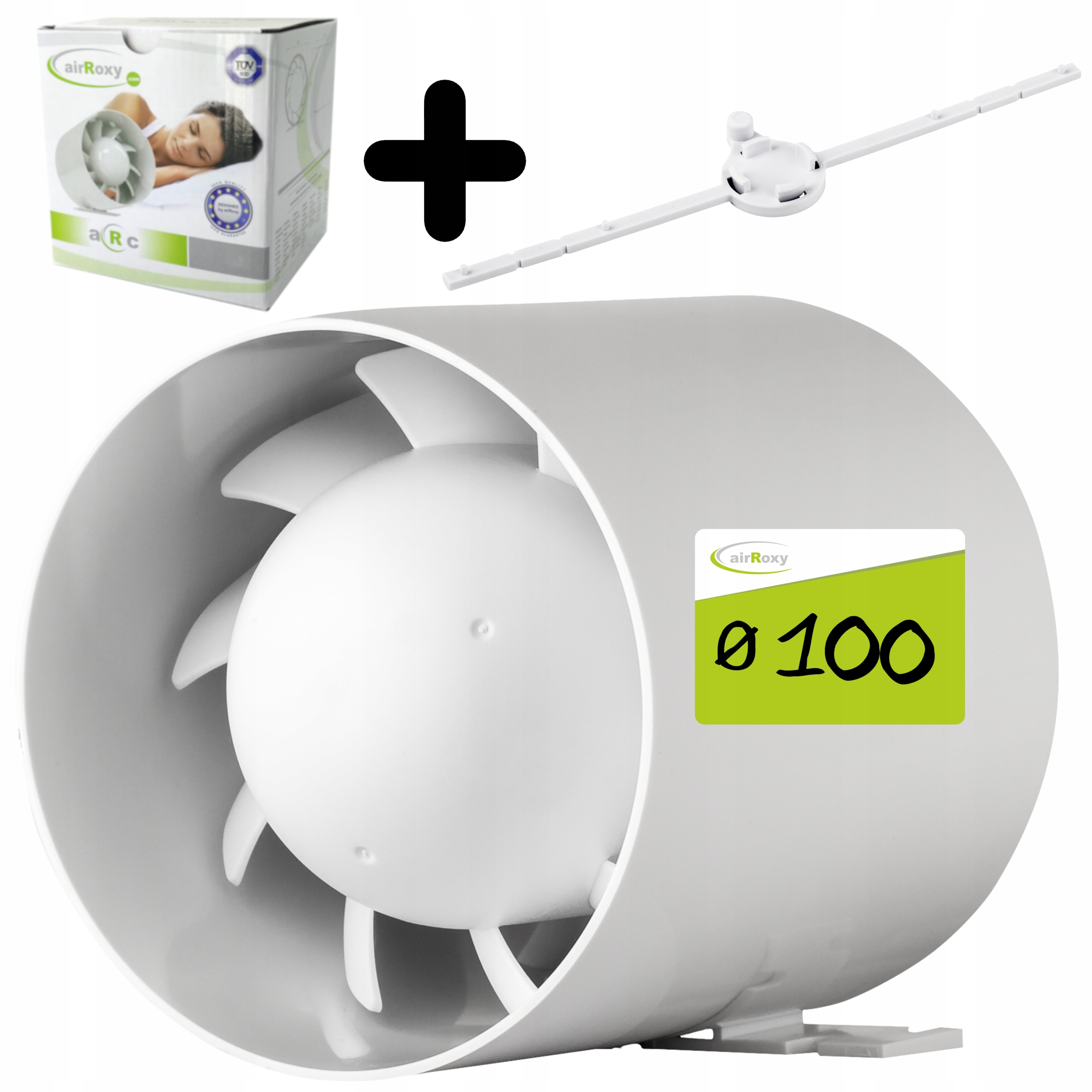 WENTYLATOR KANAŁOWY ŁAZIENKOWY DOMOWY CICHY FIØ100 Z ZAWOREM ZWROTNYM