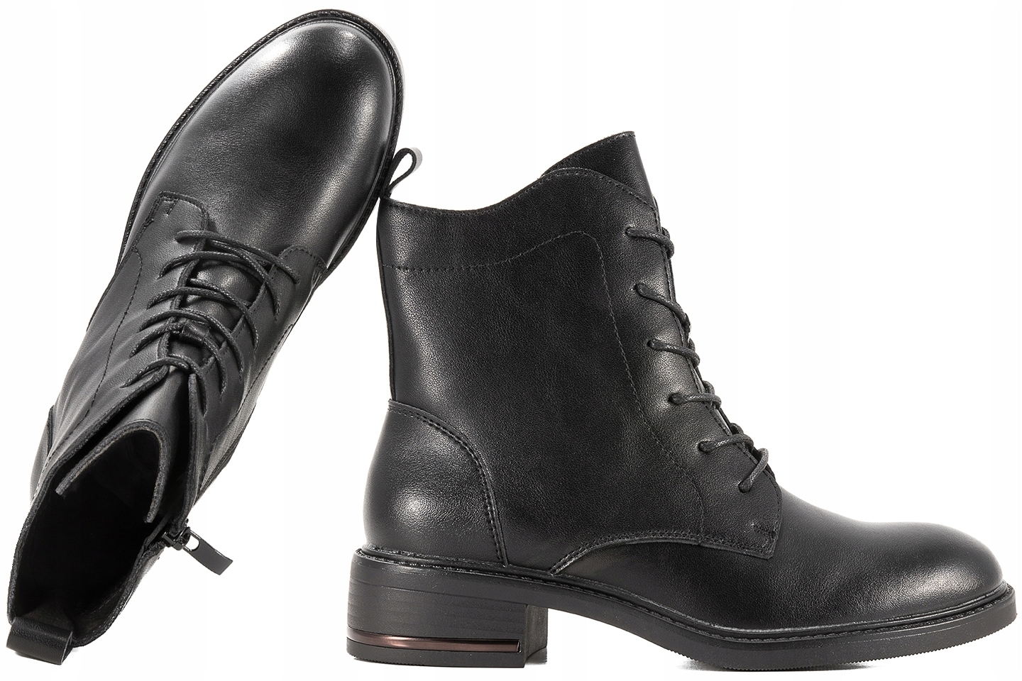 Sergio Leone BT760-S Dámské Kotníkové Boty Zimní Boty Kozačky Kůže černé 37