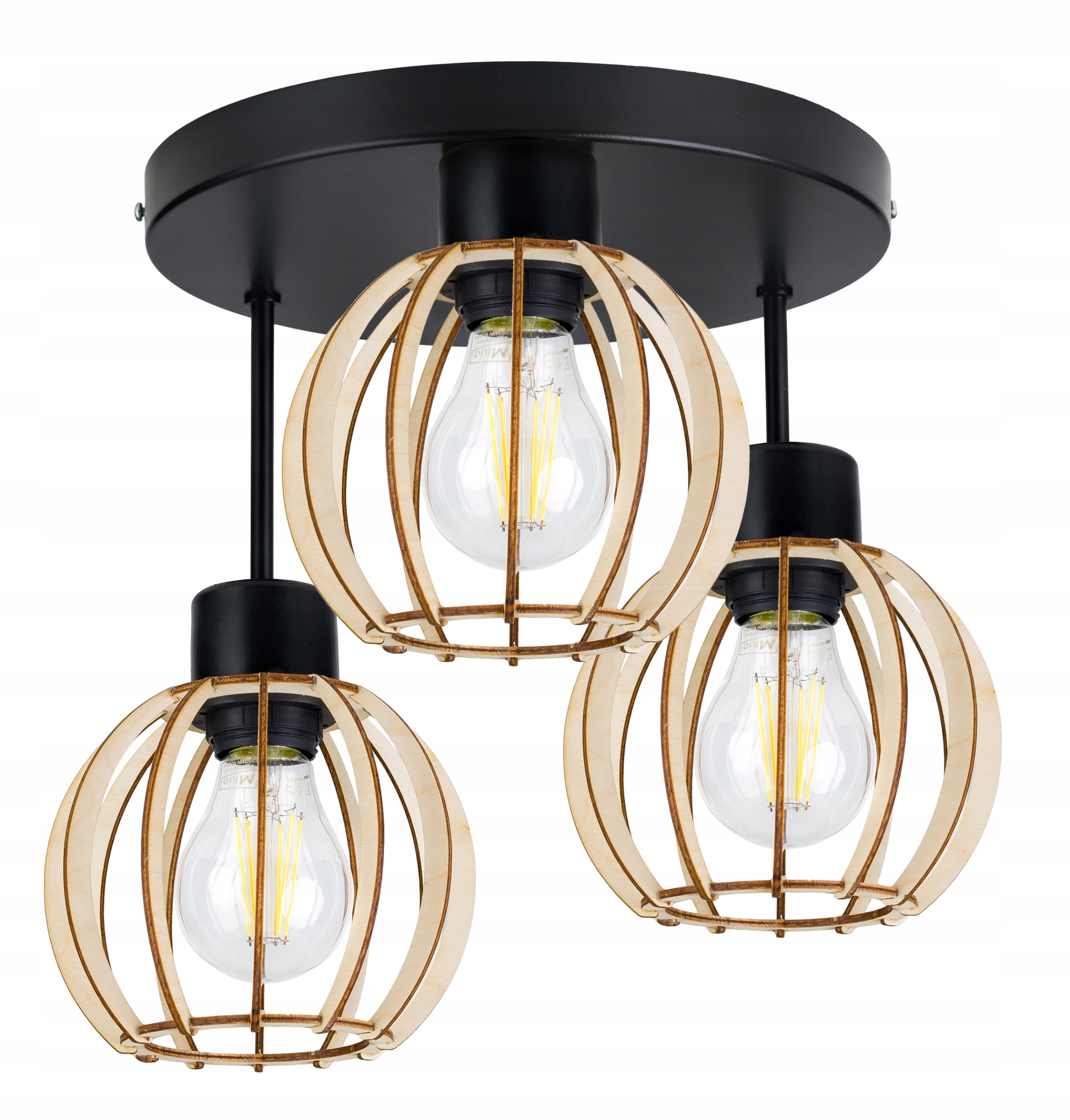 

Lampa Wisząca Sufitowa Okrągła Kula Drewniana