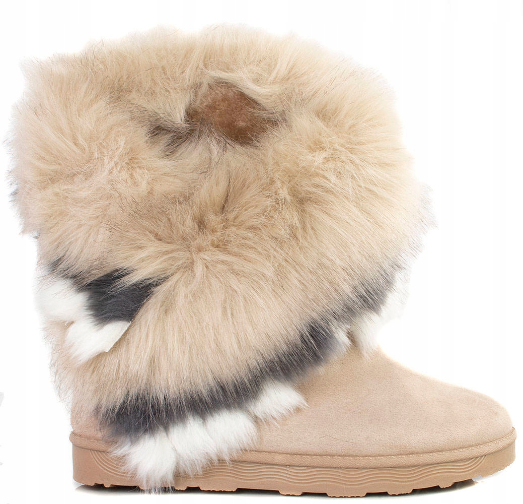 BEŻOWE CIEPŁE ŚNIEGOWCE Z FUTERKIEM BOTKI 39 Płeć kobieta