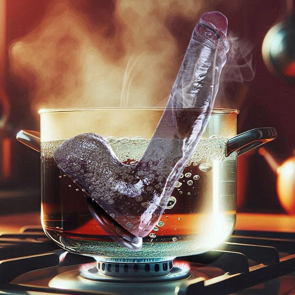 RZECZYWISTY Dildo XXL 26cm Czarny Silikonowy Z Przyssawką Dla Par — miniatura 5