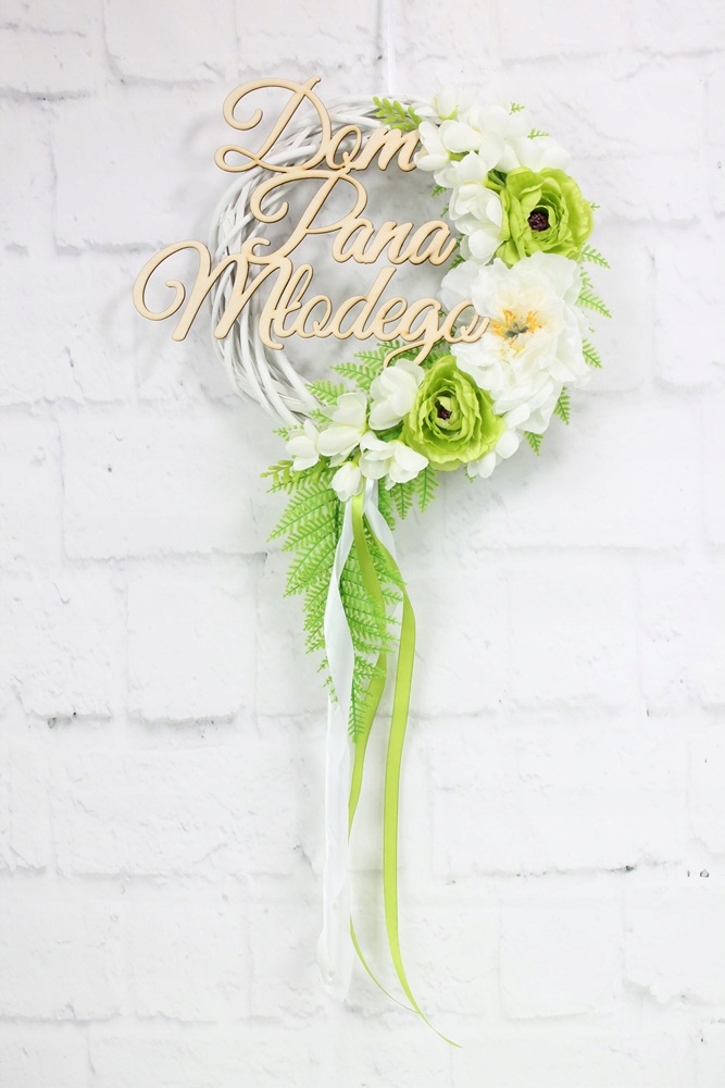 Wianek stroik dekor drzwi Dom Pana Młodego ZIELEŃ Marka inna