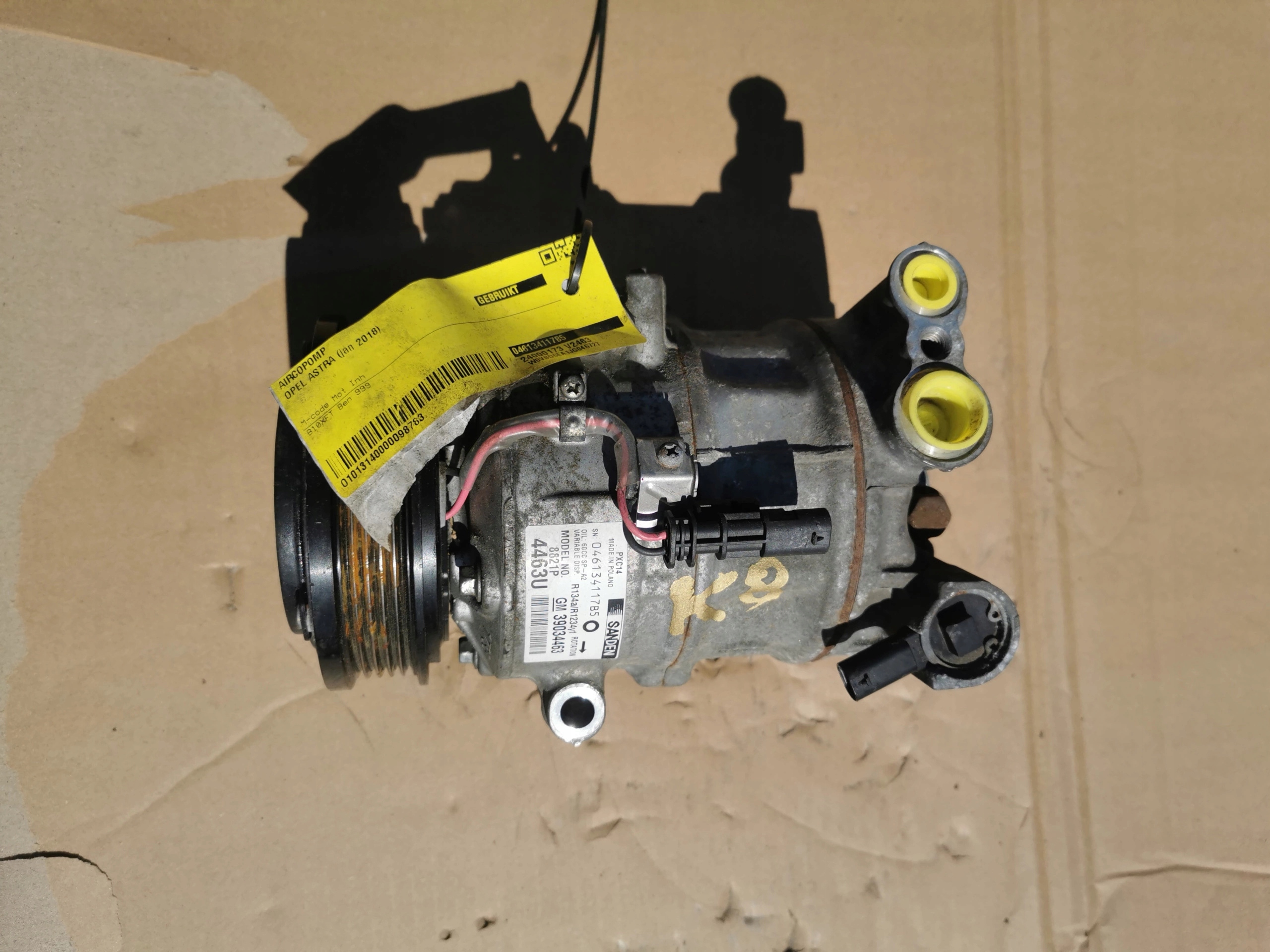 OPEL ASTRA K 39034463 kompressor klimaanlage
