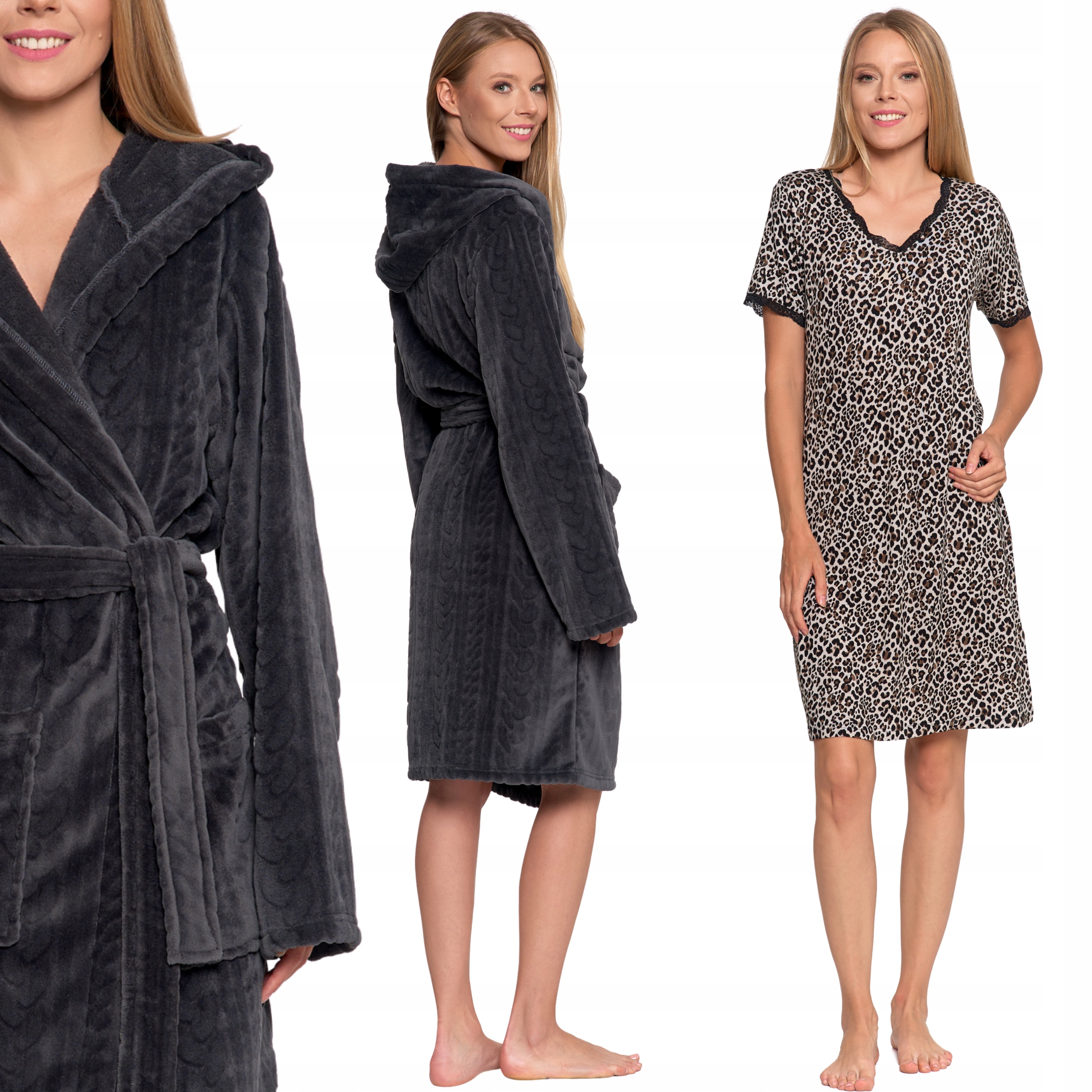 Dámský župan s kapucí a kapsami a Noční košile Dárek Moraj L