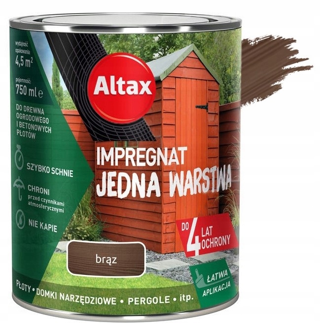 IMPREGNAT JEDNA WARSTWA DO DREWNA I BETONU BRĄZ