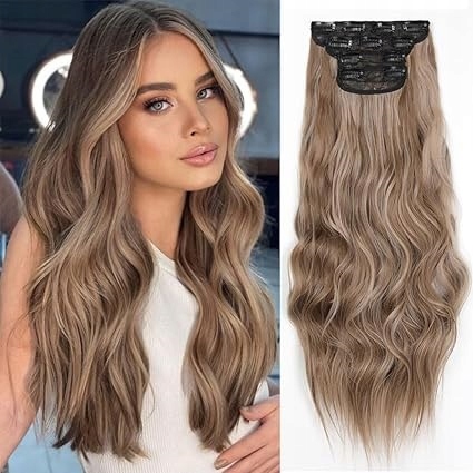 Prodloužení Vlasů Délka 50 CM Na Celou Hlavu, Vlnité, S Blond Klipy