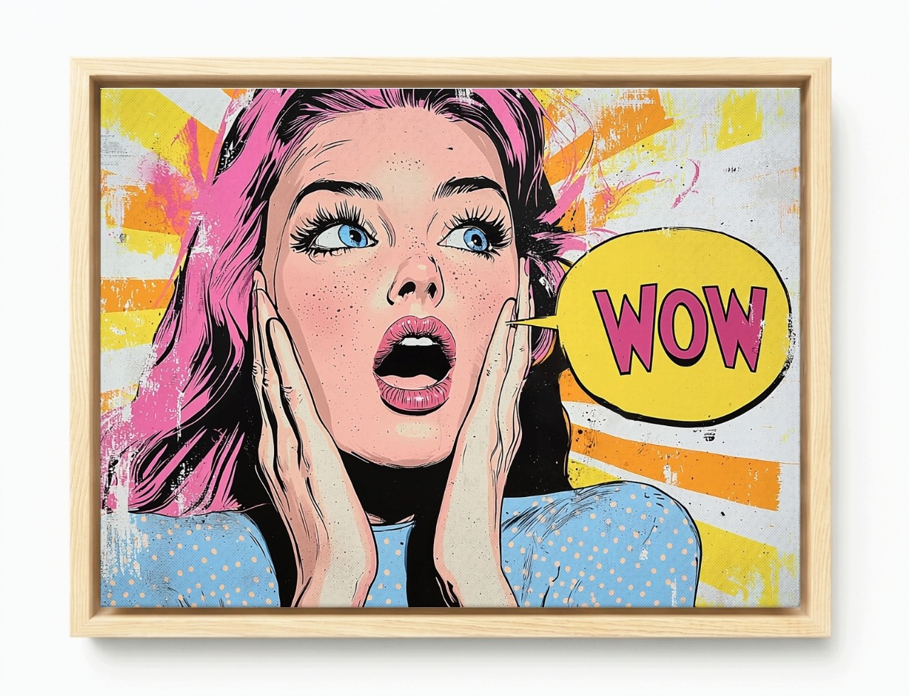 Obraz Rám American Box Grafika Komiks Pop Art Žena Portrét 100x75