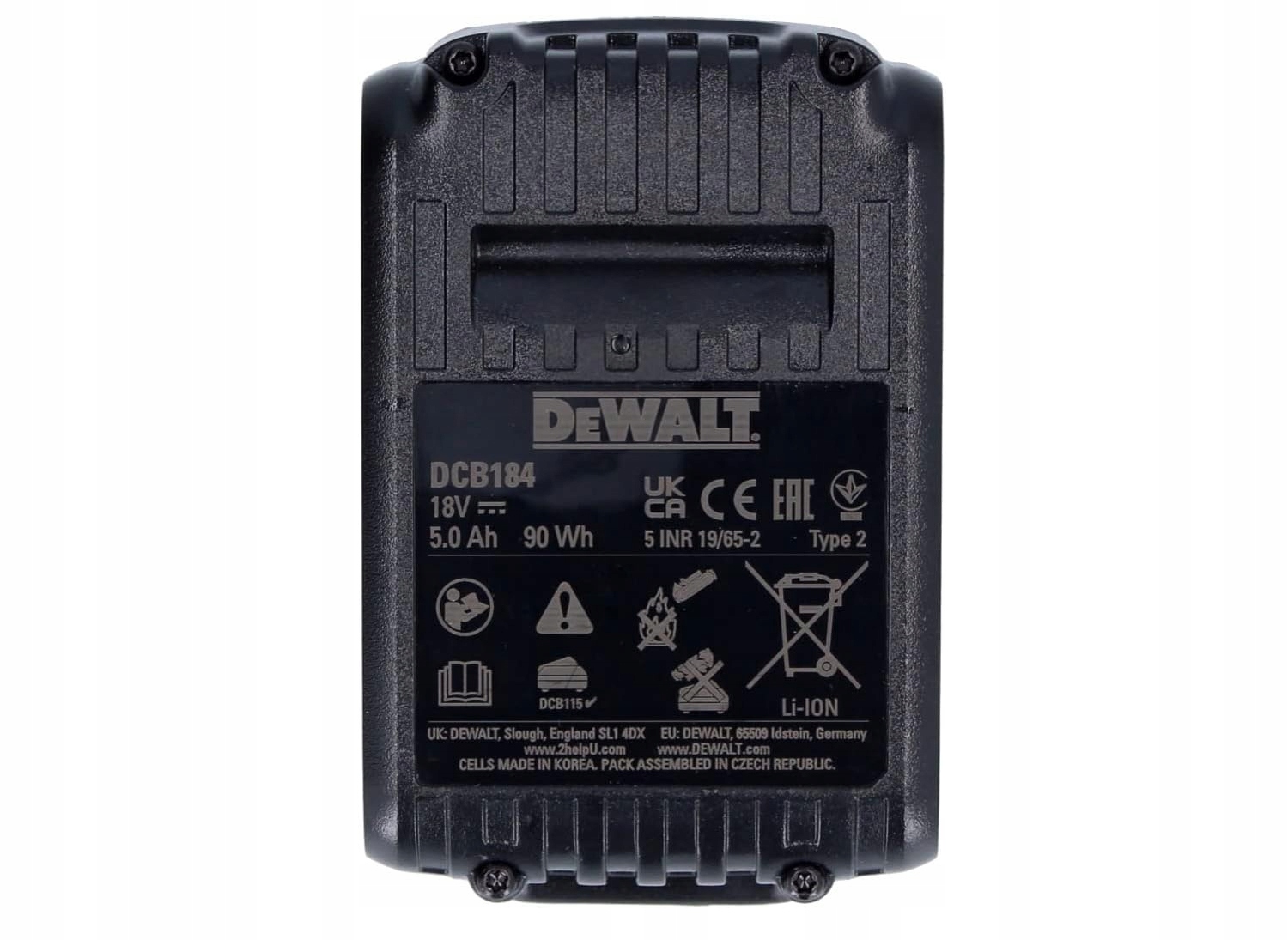 DeWALT DCB184-XJ AKUMULATOR 5,0Ah Li-Ion ORYGINAŁ Kod producenta DCB184