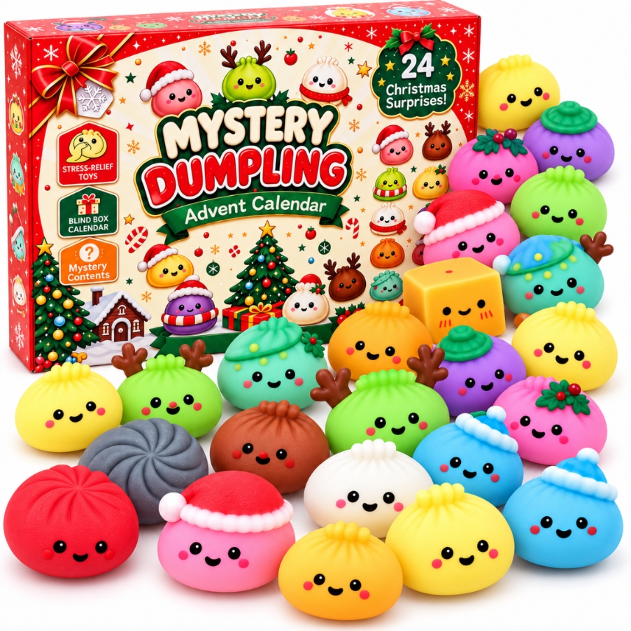 24 dní překvapení Dumplingi Squishy adventní kalendář s mačkacími prvky