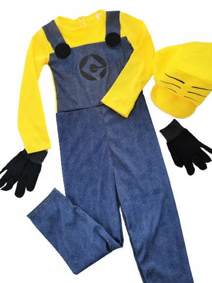 KOSTIUM strój PRZEBRANIE MINIONEK gogle MINIONKI