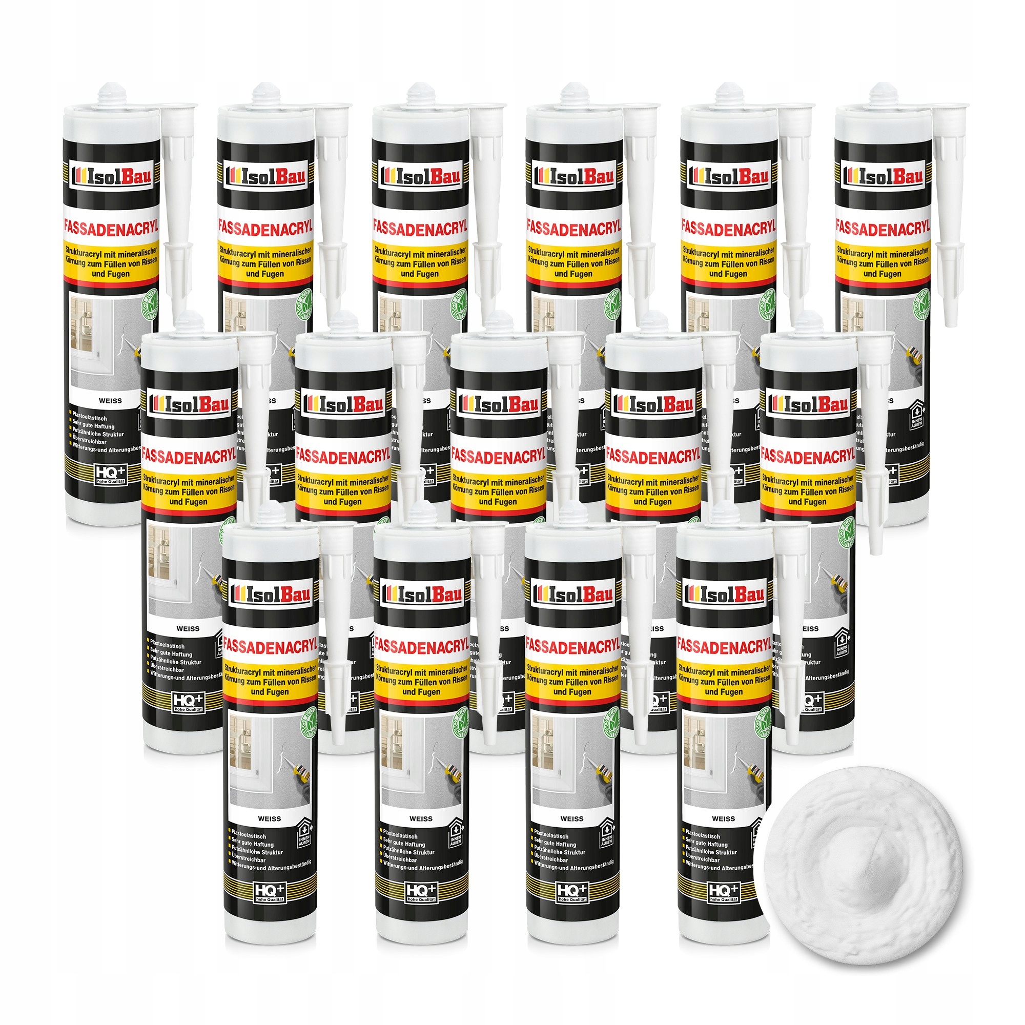 Fasádní fasádní akryl se zrnem 15 x 300 ml Bílý Elastický IsolBau