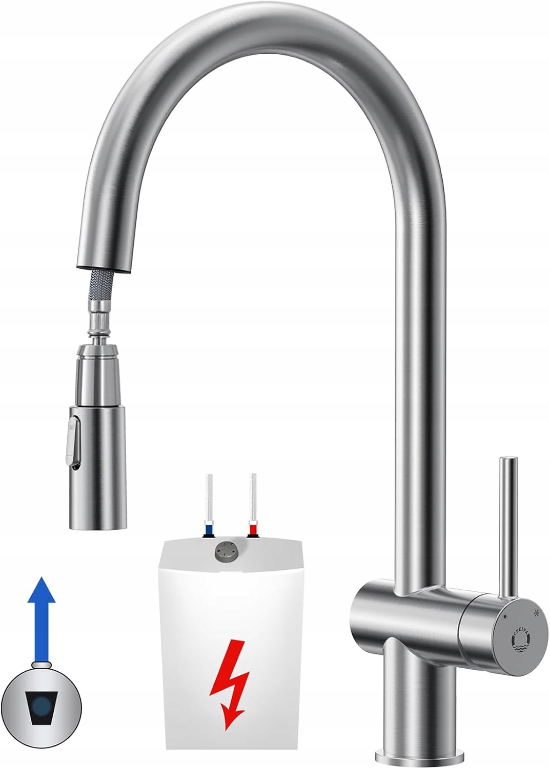 Stojanková kuchynská batéria Cecipa faucet strieborná